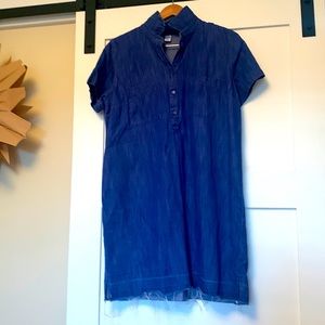 Old navy denim dress with raw hem.